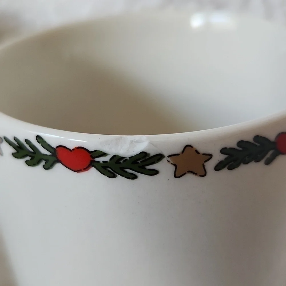 Vintage O' Christmas tree ceramic tea cups set of 4